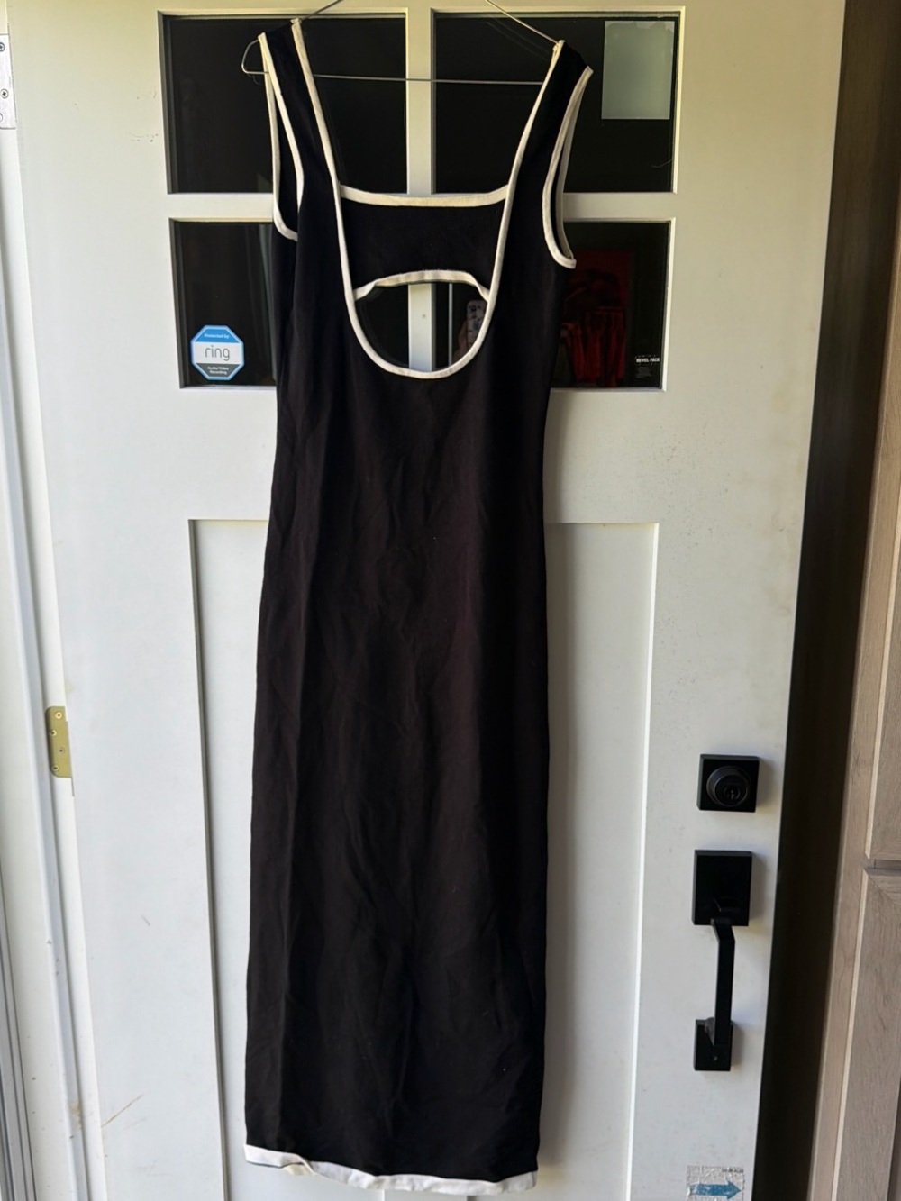 PepperMayo Black & White Trim Sleeveless Midi Dress